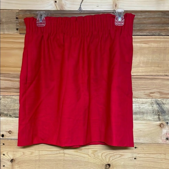 J. Crew size 4 Red Wool Elastic Waist Band with Pockets Mini Skirt - Picture 1 of 8